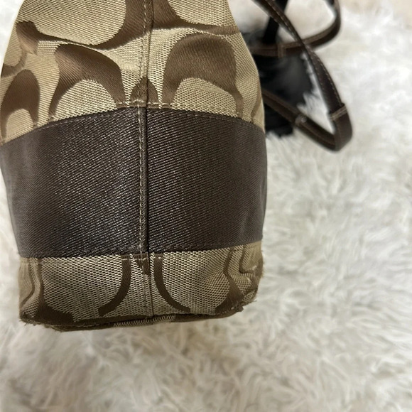 Coach Two Tone Signature Medium Size Tote - Satchel F15112 - Picture 6 of 12